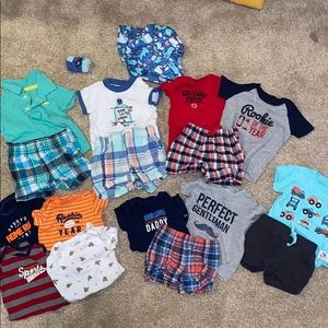 Lot of boys shorts and shirt outfits 0-3 months
